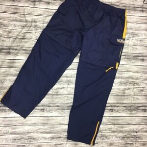 Team Starter West Virginia Elastic Waist Track Pants Size Large Removable Legs